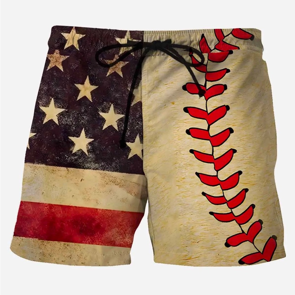 Royaura® Vintage Casual Men's Baseball Hawaiian Shorts 🩳